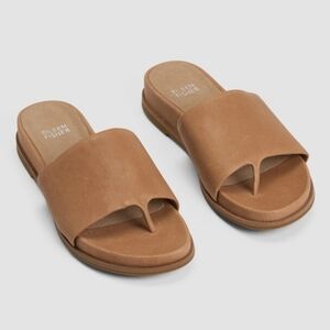 Eileen Fisher Duet Tumbled Tan Leather Sandal Size 8